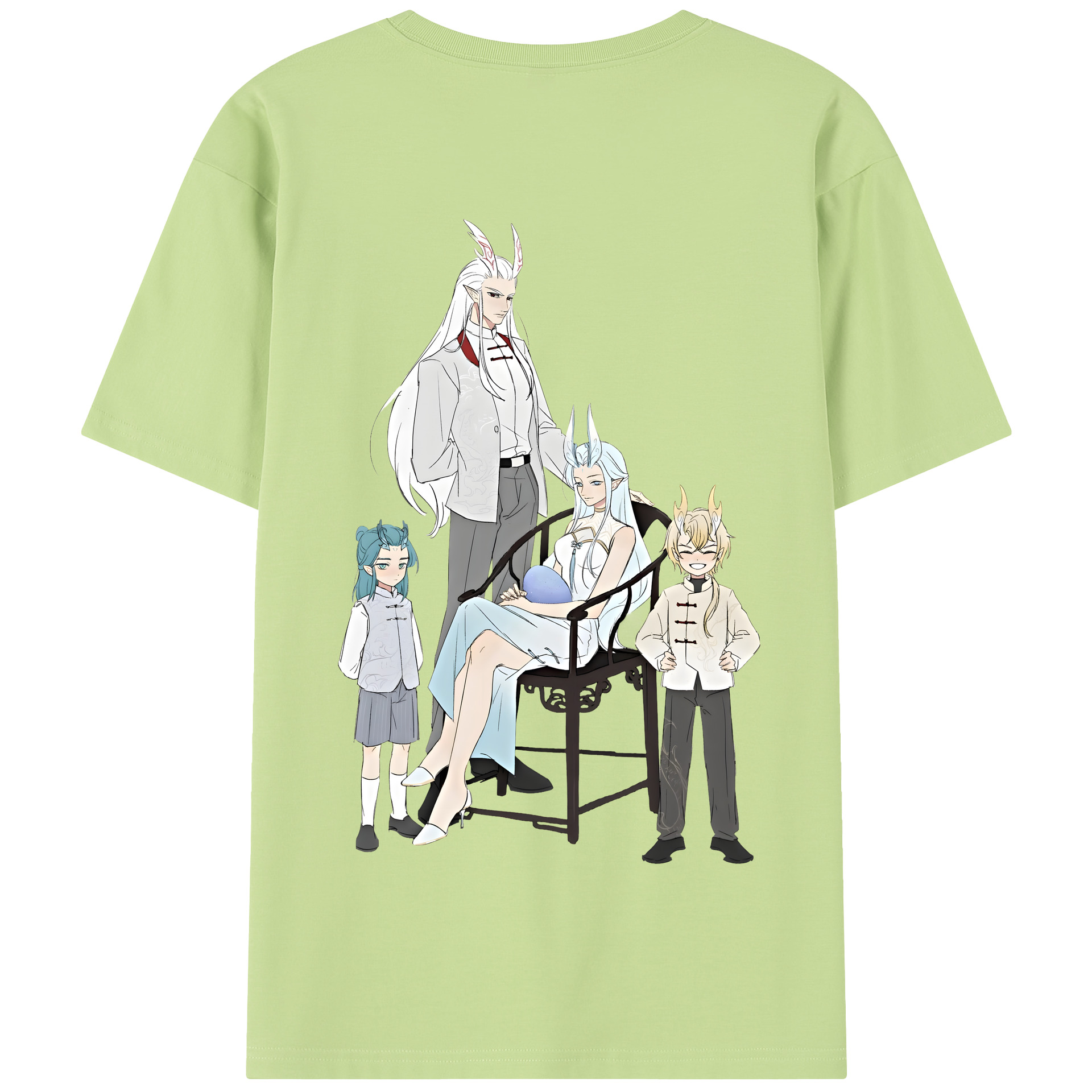 （画像用） Ne Zha 2 ナタ 魔童の大暴れ 綿100％半袖Tシャツ（背面プリント）